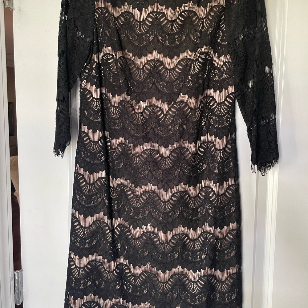 Jessica Howard Black Lace Long Sleeve Dress